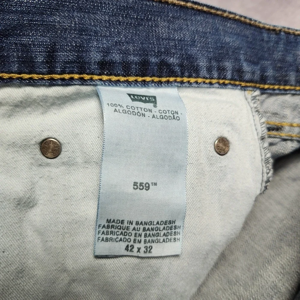Levis 559 Relaxed Straight Jeans Mens 42x32 Blue Medium Wash Denim 100% Cotton